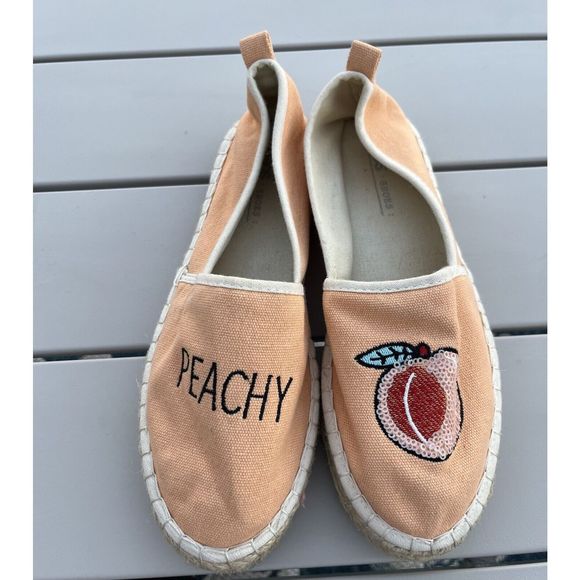 ASOS Joellie Peachy Novelty Espadrilles - Size 5 - Peach/Tan - Picture 4 of 11